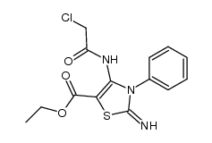 4-(2-chloro-acetylamino)-2-imino-3-phenyl-2,3-dihydro-thiazole-5-carboxylic acid ethyl ester结构式