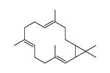 (4E,8E,12E)-4,8,12,15,15-pentamethylbicyclo[12.1.0]pentadeca-4,8,12-triene结构式
