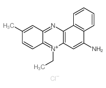 Benzo[a]phenazinium,5-amino-7-ethyl-10-methyl-, chloride (1:1) structure