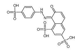 (8E)-7-oxo-8-[(4-sulfophenyl)hydrazinylidene]naphthalene-1,3-disulfoni c acid结构式