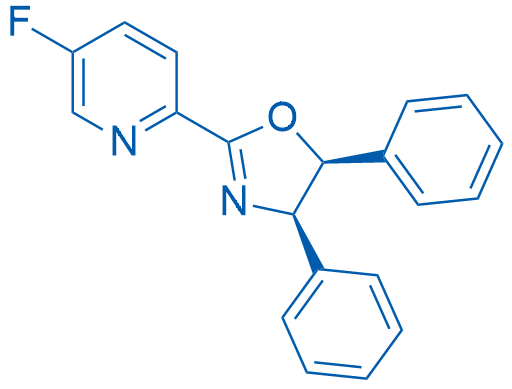 (4R,5S)-2-(5-氟吡啶-2-基)-4,5-二苯基-4,5-二氢恶唑结构式