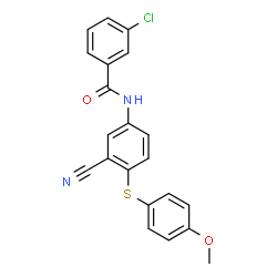 3-CHLORO-N-(3-CYANO-4-[(4-METHOXYPHENYL)SULFANYL]PHENYL)BENZENECARBOXAMIDE structure