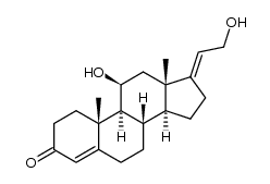 11-beta,21-dihydroxypregna-4,17(20)-dien-3-one Structure