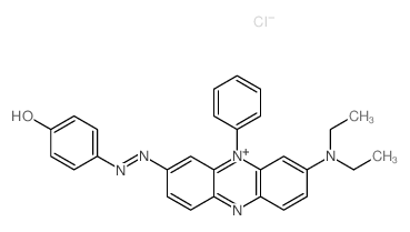 Phenazinium,3-(diethylamino)-7-[2-(4-hydroxyphenyl)diazenyl]-5-phenyl-, chloride (1:1) structure