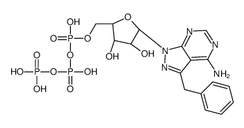 [[(2R,3S,4R,5R)-5-(4-amino-3-benzylpyrazolo[3,4-d]pyrimidin-1-yl)-3,4-dihydroxyoxolan-2-yl]methoxy-hydroxyphosphoryl] phosphono hydrogen phosphate结构式