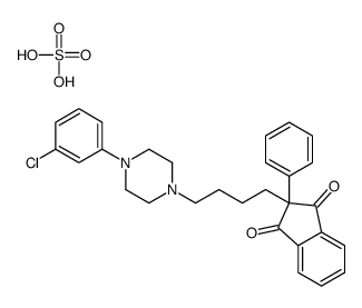 2-[4-[4-(3-chlorophenyl)piperazin-1-yl]butyl]-2-phenylindene-1,3-dione,sulfuric acid结构式