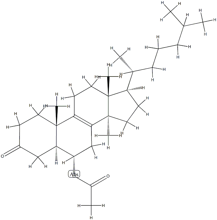 6α-Acetyloxy-14-methyl-5α-cholest-8-en-3-one结构式