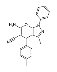 3-methyl-6-amino-5-cyano-4-(4-methylphenyl)-1-phenyl-1,4-dihydropyrano[2,3-c]pyrazole Structure