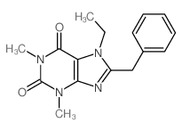 8-benzyl-7-ethyl-1,3-dimethyl-purine-2,6-dione结构式