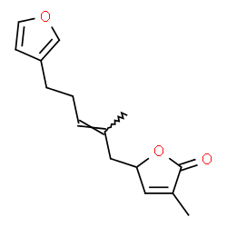 (+)-5-[5-(3-Furyl)-2-methyl-2-pentenyl]-3-methylfuran-2(5H)-one结构式