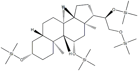 [[(20R)-5α-Pregnane-3β,11β,20,21-tetryl]tetra(oxy)]tetrakis(trimethylsilane)结构式