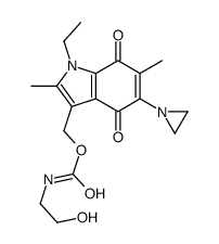[5-(aziridin-1-yl)-1-ethyl-2,6-dimethyl-4,7-dioxoindol-3-yl]methyl N-(2-hydroxyethyl)carbamate Structure