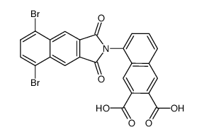 5-(5,8-dibromo-1,3-dioxo-1,3-dihydro-benzo[f]isoindol-2-yl)-naphthalene-2,3-dicarboxylic acid结构式