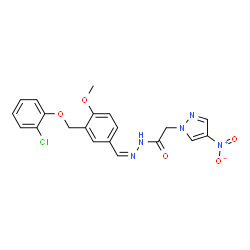 1H-Pyrazole-1-aceticacid,4-nitro-,[[3-[(2-chlorophenoxy)methyl]-4-methoxyphenyl]methylene]hydrazide(9CI)结构式
