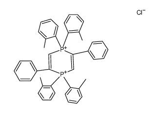2,5-diphenyl-1,1,4,4-tetra-o-tolyl-1,4-dihydro-[1,4]diphosphininediium, dichloride结构式