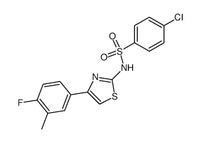 4-chloro-N-[4-(4-fluoro-3-methyl-phenyl)-thiazol-2-yl]-benzenesulfonamide结构式