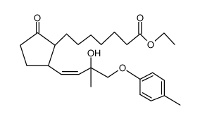 7-[2-((Z)-3-Hydroxy-3-methyl-4-p-tolyloxy-but-1-enyl)-5-oxo-cyclopentyl]-heptanoic acid ethyl ester结构式