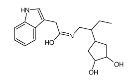 N-[2-(3,4-dihydroxycyclopentyl)butyl]-2-(1H-indol-3-yl)acetamide Structure