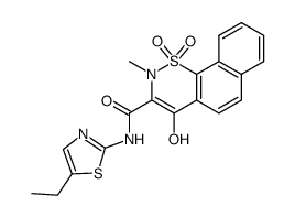 2-methyl-1,1,4-trioxo-1,2,3,4-tetrahydro-1λ6-naphtho[2,1-e][1,2]thiazine-3-carboxylic acid 5-ethyl-thiazol-2-ylamide结构式