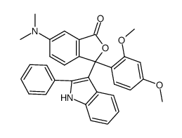 3-(2',4'-dimethoxyphenyl)-3-(2'-phenylindole-3'-yl)-6-dimethylaminophthalide结构式