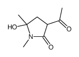 3-acetyl-5-hydroxy-1,5-dimethylpyrrolidin-2-one结构式