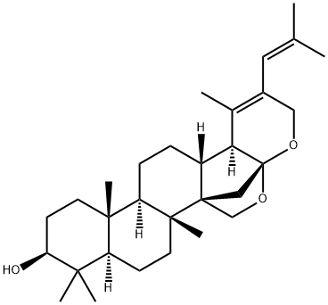 (18α)-17α,27-Epoxy-20-(2-methyl-1-propenyl)-D,28,30-trinor-22-oxaurs-19-en-3β-ol structure