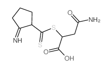 Butanoicacid, 4-amino-2-[[(2-iminocyclopentyl)thioxomethyl]thio]-4-oxo- Structure