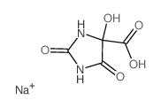 4-Imidazolidinecarboxylicacid, 4-hydroxy-2,5-dioxo-, sodium salt (1:1) structure