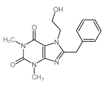 1H-Purine-2,6-dione,3,7-dihydro-7-(2-hydroxyethyl)-1,3-dimethyl-8-(phenylmethyl)- Structure