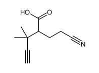 2-(2-cyanoethyl)-3,3-dimethylpent-4-ynoic acid Structure