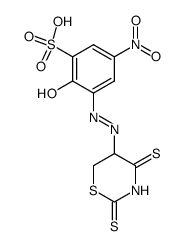3-[(2,4-dithioxo-[1,3]thiazinan-5-ylidene)-hydrazino]-2-hydroxy-5-nitro-benzenesulfonic acid结构式