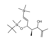 (E)-(4R,5S)-5-(tert-Butyl-dimethyl-silanyloxy)-2,4-dimethyl-7-trimethylsilanyl-hepta-1,6-dien-3-ol结构式