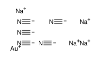 tetrasodium pentakis(cyano-C)aurate structure