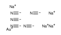 tetrasodium pentakis(cyano-C)aurate Structure