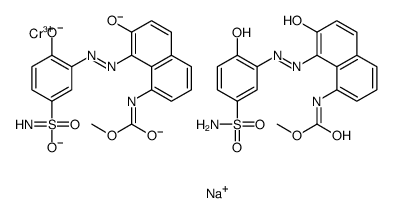 sodium bis[methyl [8-[[2-hydroxyphenyl]azo]-7-hydroxy-5-sulphamoyl-1-naphthyl]carbamato(2-)]chromate(1-)结构式