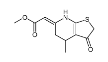 (3-hydroxy-4-methyl-4,7-dihydro-5H-thieno[2,3-b]pyridin-6-ylidene)-acetic acid methyl ester结构式