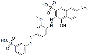 7-Amino-4-hydroxy-3-[2-methoxy-4-(3-sulfophenylazo)phenylazo]-2-naphthalenesulfonic acid Structure