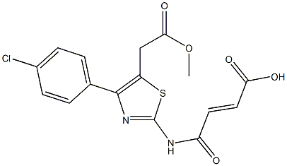 N-[5-Methoxycarbonylmethyl-4-(p-chlorophenyl)-2-thiazolyl]maleamidic acid结构式