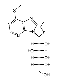 1-S-ethyl-1-(6-methylthiopurin-9-yl)-1-thio-D-glycero-D-ido-hexitol结构式