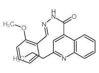 4-Quinolinecarboxylicacid, 2-propyl-, 2-[(2-methoxyphenyl)methylene]hydrazide Structure