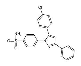 4-[5-(4-chlorophenyl)-3-phenylpyrazol-1-yl]benzenesulfonamide Structure