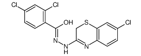 2,4-dichloro-N'-(7-chloro-2H-1,4-benzothiazin-3-yl)benzohydrazide结构式