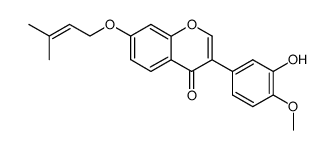 7-O-γ,γ-dimethylallyl-3'-hydroxy-4'-methoxyisoflavone结构式
