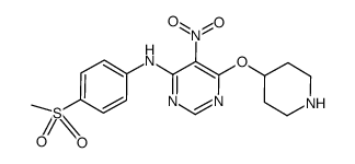 (4-methanesulfonyl-phenyl)-[5-nitro-6-(piperidin-4-yloxy)-pyrimidin-4-yl]-amine结构式