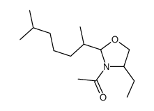 1-[4-ethyl-2-(6-methylheptan-2-yl)-1,3-oxazolidin-3-yl]ethanone结构式