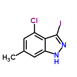 4-Chloro-3-iodo-6-methyl-1H-indazole结构式