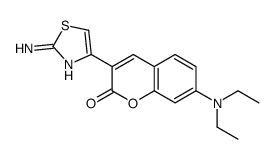 3-(2-amino-1,3-thiazol-4-yl)-7-(diethylamino)chromen-2-one结构式