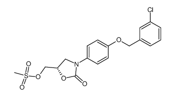 Methanesulfonic acid (S)-3-[4-(3-chloro-benzyloxy)-phenyl]-2-oxo-oxazolidin-5-ylmethyl ester Structure
