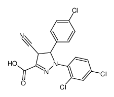 [40] 5-(4-Chloro-phenyl)-4-cyano-1-(2,4-dichloro-phenyl)-4,5-dihydro-1H-pyrazole-3-carboxylic acid结构式