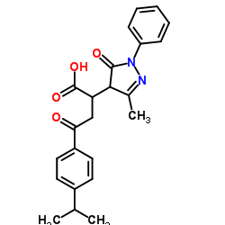 4-(4-Isopropylphenyl)-2-(3-methyl-5-oxo-1-phenyl-4,5-dihydro-1H-pyrazol-4-yl)-4-oxobutanoic acid结构式